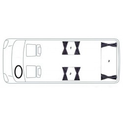 VW Transporter T4 / T5 Curtain Set (3 Windows - Without Rails)